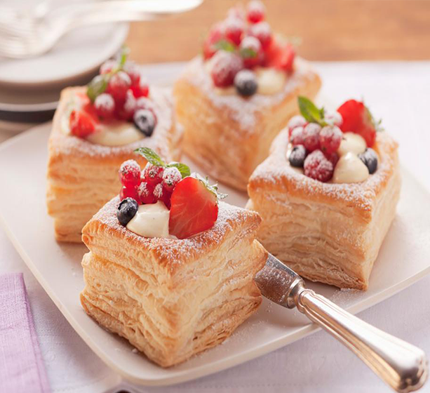 Golden flaky pastries made with Allfresh shortenings